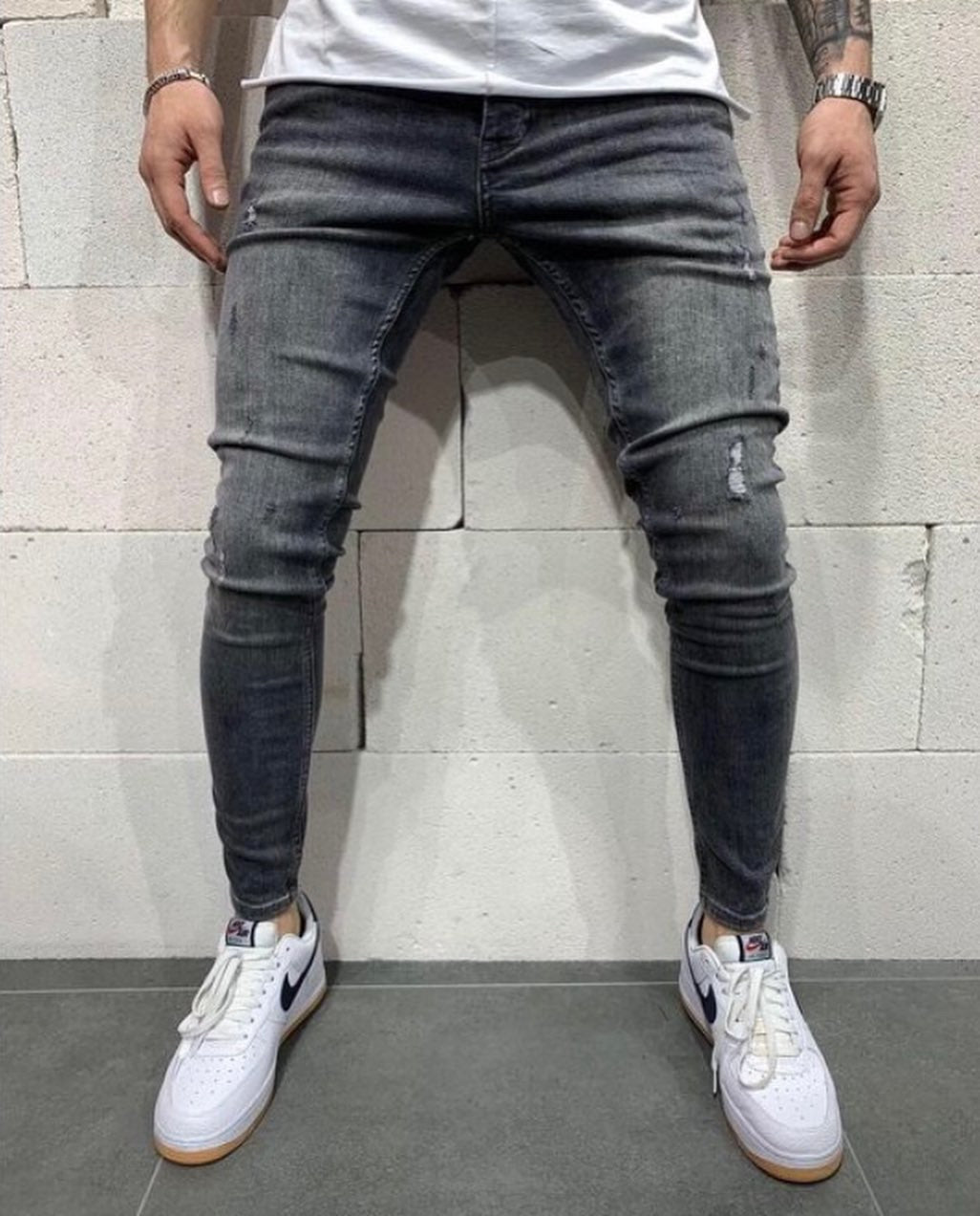 DaCovet Slique Grey Rugged Jeans