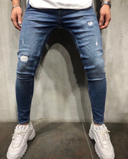 DaCovet blue slit rugged Jeans