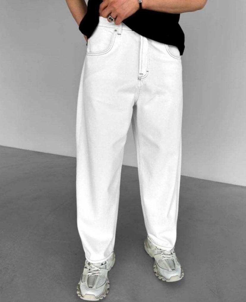 DaCovet White Baggy Jeans