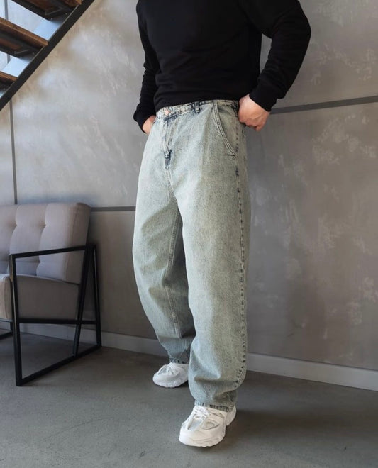 DaCovet Royal Grey Baggy Jeans