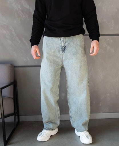 DaCovet Royal Grey Baggy Jeans