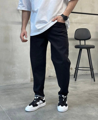 DaCovet Jet Black Baggy Jeans