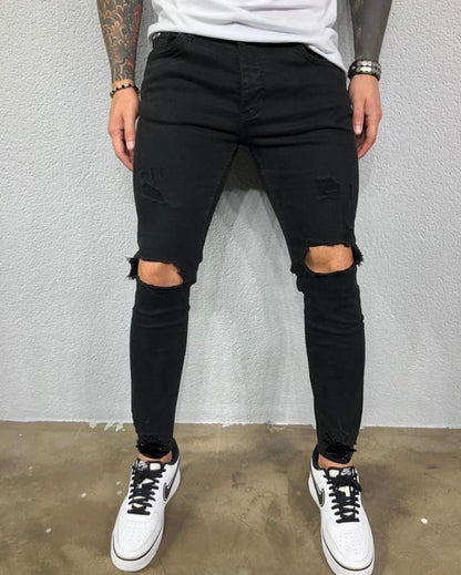 DaCovet Black Knee Ripped Jeans