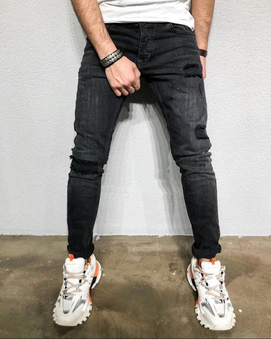 DaCovet Black skimmed rugged Jeans