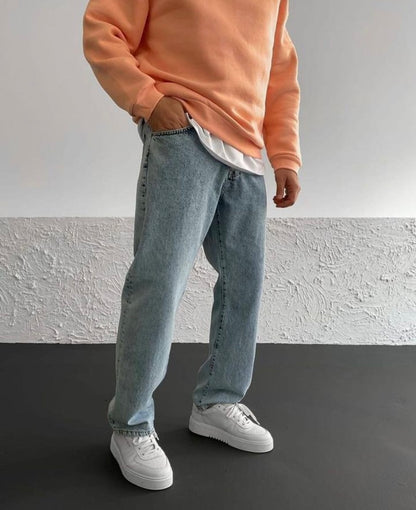 DaCovet Light Grey Baggy Jeans