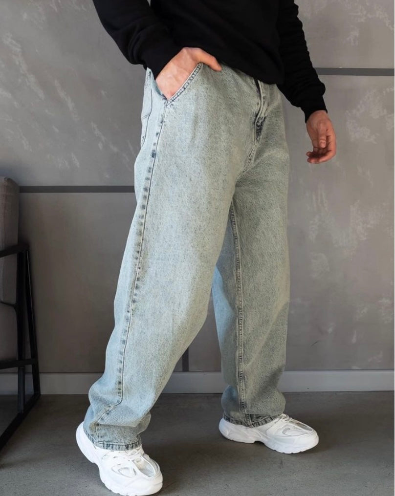 DaCovet Royal Grey Baggy Jeans