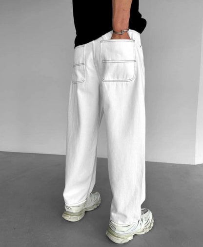 DaCovet White Baggy Jeans