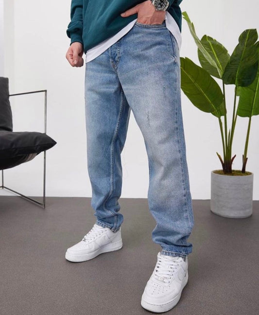 DaCovet Classy Blue Baggy Jeans