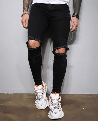 DaCovet Black Knee Ripped Jeans