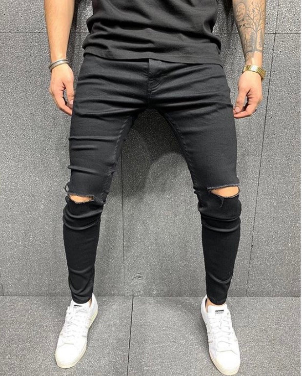 DaCovet Black knee cut Jeans