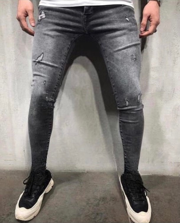 DaCovet Rash Grey Distressed Jeans