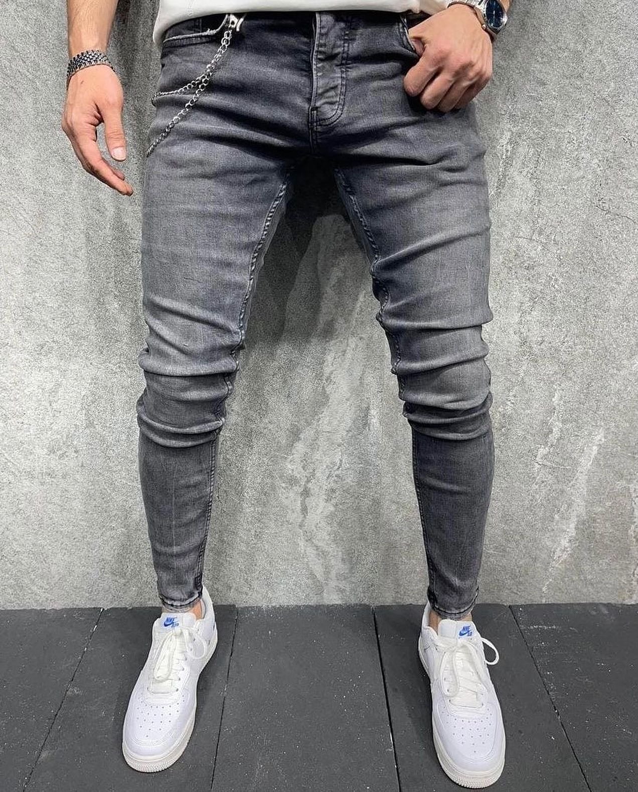 DaCovet Dusky Rash Grey Jeans