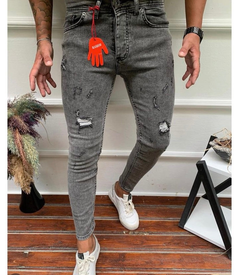 DaCovet Royal Grey Rugged Jeans