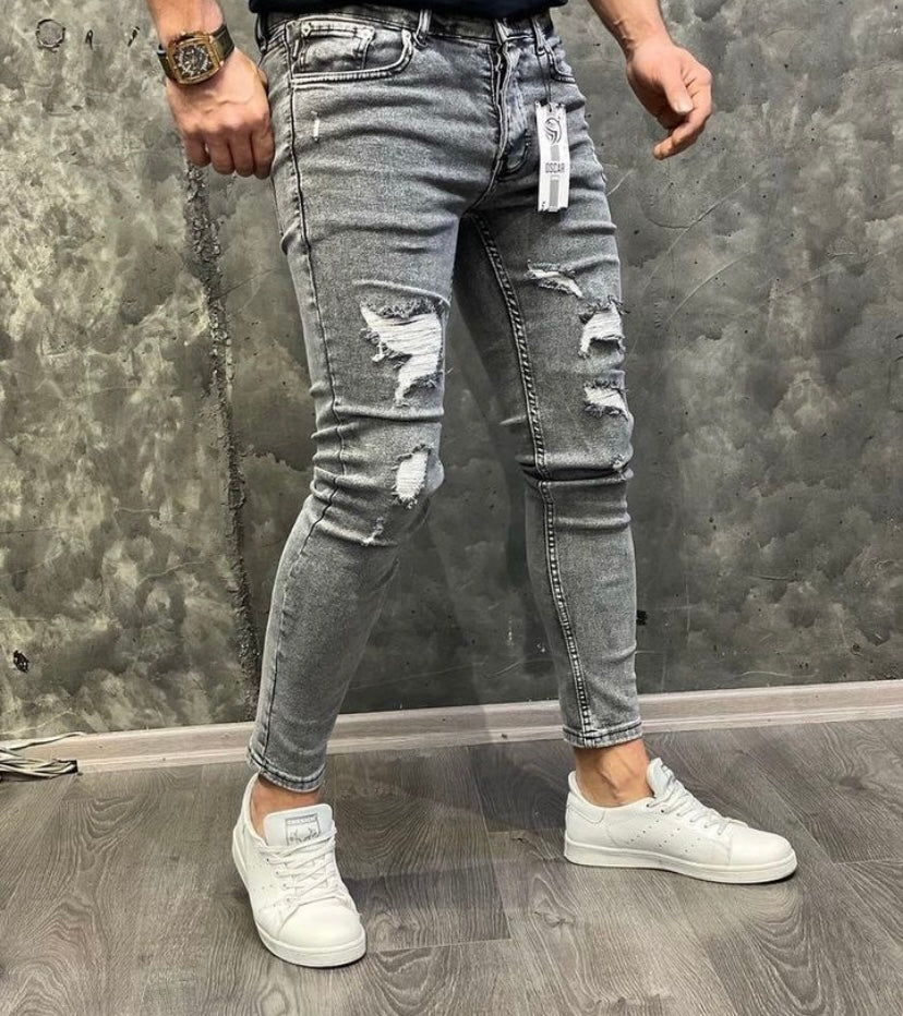DaCovet Royal Grey Over Rugged Jeans