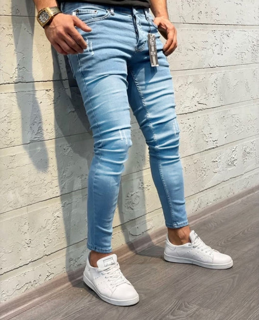 DaCovet sky blue Rugged Jeans